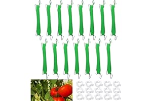 Shinybox Porta Pomodoro Ganci, 15 Pezzi Ganci di Supporto per Pomodori con Spago da 10 m e 15 Clip per Pomodoro, Ganci per Pomodoro, Gancio per la Crescita Delle Pomodoro per Frutta, Ciliegie, Ortaggi