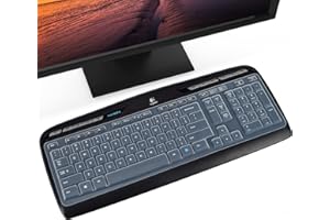 IKAMMO Housse de clavier Logitech en silicone pour Logitech K330 MK320 MK335, ordinateur de bureau ultra fin Logitech YR002, MK320, protecteur de clavier sans fil, accessoires transparents Logitech MK320