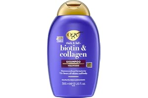 OGX Biotin & Collagen schampo (385 ml), starkt hårschampo för fint och tunt hår, med vitamin B7 biotin & kollagen, utan sulfater