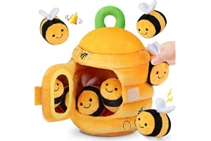Vicloon Babyleksaker 6-12 månader, mjuk babybikupa-leksak med 5 sensoriska bin, Montessori-leksaker - skallra, skrynkligt pap