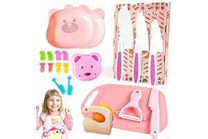Tangdudu 25 Pièces Kit Couteau Sécurité De Cuisine Pour Enfants, Couteau Montessori Enfants, Kit Cuisine Enfant, Ustensile Cuisine Enfant, Cadeau D'anniversaire Pour Fille