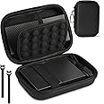 AMFUN External Hard Drive Case, Universal Cable Bag with Inner Compartments Mesh Pockets, Portable Organiser Bag for Electronics Accessories, Travel Bag Carrying Hard Drive Case (Black Velcro)
