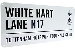 Tottenham Hotspur FC Straßenschild, Weiß / Schwarz, Metall, Wandmontage, Modern, Hart Lane