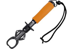 CRAZY SHARK CrazyShark Portable Stainless Steel Fish Lip Grabber Gripper Grip Tool Fish Holder Tackle EVA Handle 40lbs