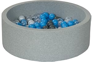 VELINDA Piscina Infantil para niños de Bolas Pelotas 200 Piezas (Colores de Bolas: Perla, Transparente, Gris, Azul Claro)