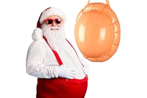 HARRYCLE Christmas Inflatable Belly Santa Inflatable Big Belly with Attached Strap Xmas Pregnant Woman Fake Belly for Fancy Dress Halloween Costume Accessories