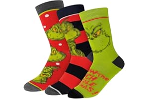 SHOWHEEL 3 Paia di Calzini Natalizi Motivo Anime - Happy Socks Divertenti e Colorati per Uomo e Donna - Cotone, Taglia 39-43