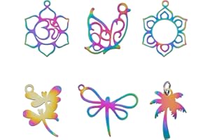 UNICRAFTALE Albero Della Vita/Piatto Rotondo/Anello Filigrana Charms 201 Pendenti In Acciaio Inossidabile Collegamenti Multicolore Filigrana Falegname Charm per Bracciale Collana Creazione di Gioielli