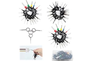 KATIMI 59 Pezzi Strumenti di Rimozione Terminale, Pin Rimozione Cablaggio Terminale con Portachiavi, Kit di Estrattori di Cavi per Auto Elettrico Connettore A Crimpare