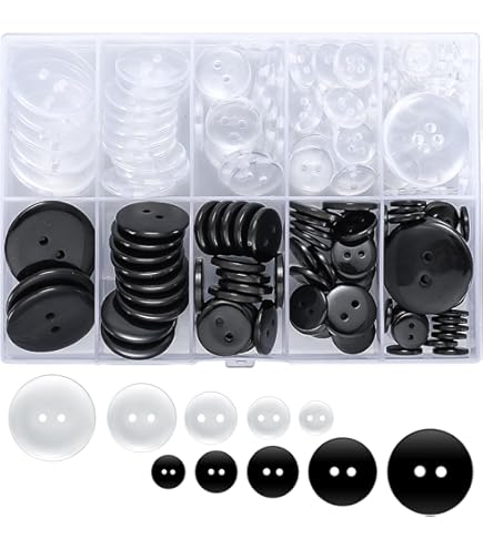 JRYXDS 50 Stück Transparente Knöpfe 15mm - 2-Loch Für Nähen & DIY
