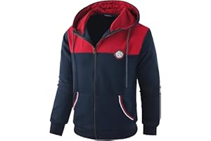 Ywenaisy Sweat Zippé Homme Pull Zippé Homme à Capuche Veste Polaire Homme Veste Sport Homme Hoodie Jacket Homme Pull Capuche Homme Veste Zippée Homme Sweatshirt Zippé Homme Sweat Capuche Homme