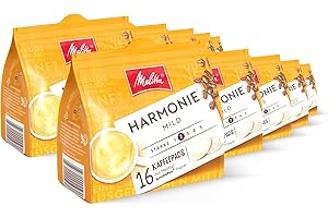 ‎MELITTA Melitta Harmonie mild gemahlener Röstkaffee in Kaffee-Pads 10 x 16 Pads, Kaffeepads für Pad-Maschine, milde Röstung, geröstet in Deutschland, Stärke 2, im Tray