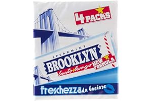 PERFETTI VAN MELLE Brooklyn Spearmint, Chewing Gum in Lastrine, Gusto Spearmint, Senza Glutine, Confezione da 4 Stick, Gomma da Masticare con Gusto Lungo e Freshezza da Baciare