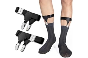 STAY GENT 1 Par Tirantes Ligas de Calcetines para Hombre, Elástica Ajustable con Clips Antideslizantes para Prevención de Resbaladizo - Negocios y Boda