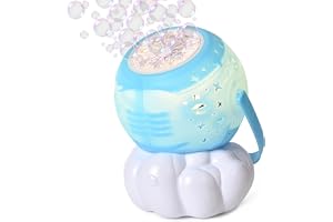 Cossy Bubble Machine, laddningsbar bubbelmaskin för barn, bärbar bubbelblås med 20 000 + bubblor per minut, automatisk bubbeltillverkare med ljus för utomhusbruk, fester, bröllop, födelsedagar