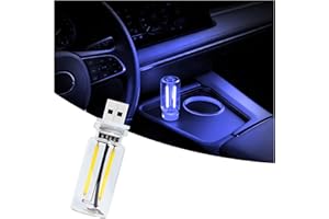 LIGREL Vintage USB Car Night Light, Touch Dimmable LED Filament Lamp - Portable Mini Glass Bottle Ambient Lighting for Vehicle Interior, Bedroom, Hallway, Camping & Holiday Decoration (1 PCS (Blue))
