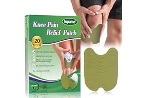 Inpumo Knee Pain Relief Patch 20 PCS, Natural Herbal Relief Patches with Natural Wormwood, Long Lasting Effect, Relieves Muscle Soreness