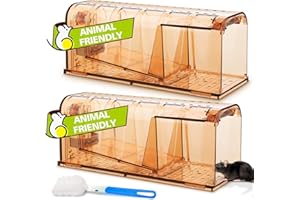 TAKRINK Trampa para Ratones 2Pcs Trampas Ratas para Interiores Sin Matar Ratonera Rata Viva Reutilizable con Orificio de Aire Sin Mecanismo de Liberación Táctil para Cocina Jardín Hogar Ático Garaje