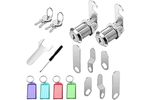 FEMONGY serrure boite aux lettres 2 pièces barillet boite aux lettres avec 4 clés et 8 plaques de verrouillage différentes, serrure batteuse pour boîtes aux lettres, portes de placards