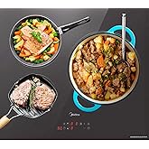 MIDEA Placa Inducción 3 fuegos 60 cm 7200 W - Vitroceramica Induccion Integrada con Panel de control tactil, Inverter quattro