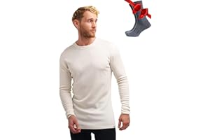 Merino.tech Camiseta Lana Merino Hombre Manga Larga— 100% orgánica de Lana Merino Camisetas Manga Larga Hombre Capa Merino Base Layer