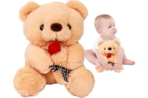 Gxhong Ours en Peluche Saint Valentin 21 CM, Animaux en Peluche Ours Saint Valentin avec des Roses, Ours en Peluche pour Enfants Garçons Filles Saint Valentin, Noël Cadeaux (C)