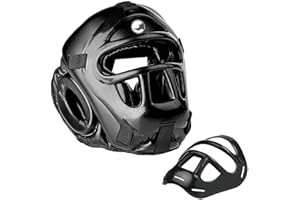 MAXSTRENGTH Max Strength Kopfschutz für Boxen MMA Training | Kopfschutz mit abnehmbarem Gesichtsgrill | Stirn- & Ohrenschutz | Kopfbedeckung für Sparring, Muay Thai, Kickboxen, Karate & Kampfsport