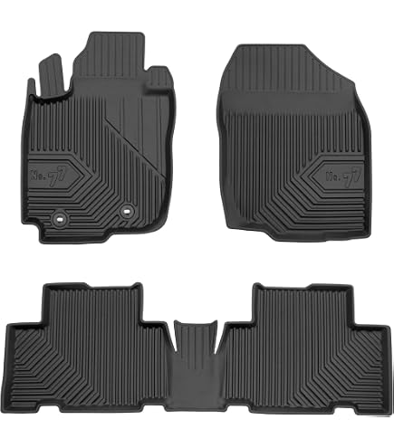 Set Tappetini Auto Per Toyota Proace Verso (2016-2024) – Antiscivolo, Colore Antracite Con Bordo Marrone - 2