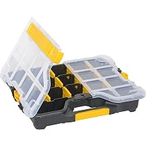 Boîte De Rangement à Compartiments - Avec Couvercle Transparent, Jaune, 20 Cloisons Amovibles - 13