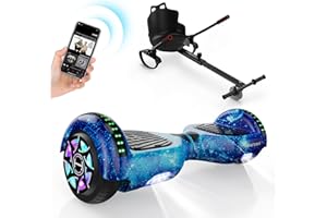 ‎ISINWHEEL Hoverboard mit Sitz, Hoverboard mit sitz komplett Set, 6.5 Zoll bunte Kristallräder, Hoverboard für Kinder mit Haltegriff, Go-Kart verstellbare Länge, Self Balance Scooter Geschenk für Kinder