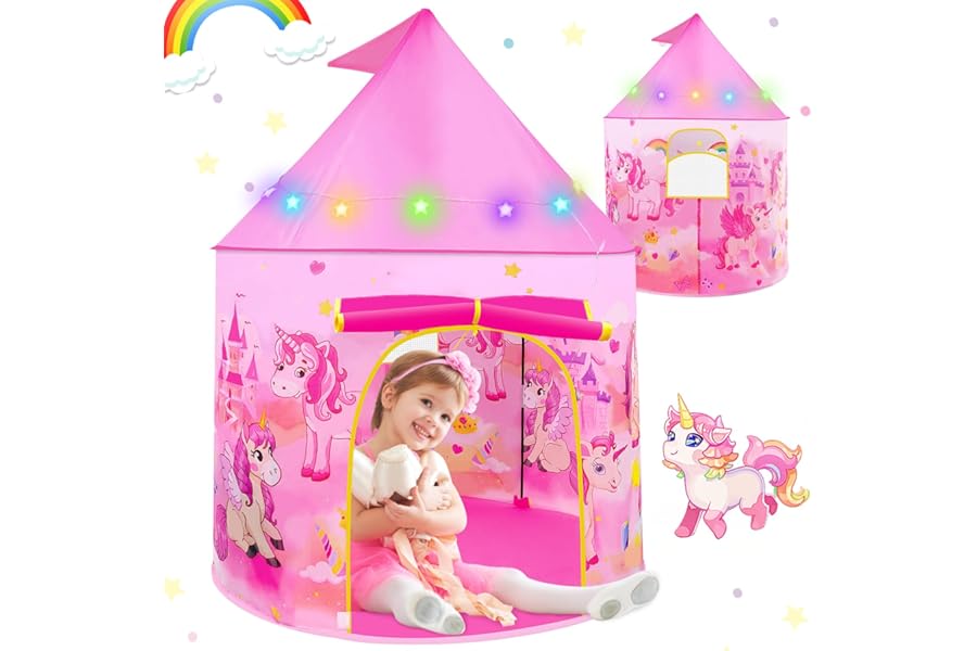 Toys for 3 4 5 6 7 Year Old Girls: Pop Up Tents for Kids Unicorn Gifts for Girls Birthday Presents for 5 6 7 8 Year Old Girl Outdoor Toys for Toddlers Age 3-5 Playhouse for Kid Childs Princess Toy