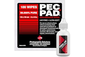 PHOTOGRAPHIC SOLUTIONS PEC-12 Photographic Emulsion Cleaner Kit and PEC-PAD Lint Free Non-Abrasive Wipes 4"x4" 100 Sheets per/Pkg - For Cleaning Film, Photo Negative, B&W Slide - Dropper Tip (59ml) 2oz