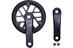 PROWHEEL Pédalier junior et enfants, 76 mm/89 mm/102 mm/114 mm/127 mm/140 mm/152 mm/160 mm/165 mm 25T/28T/30T/32T/36T à trou carré, double plateau et protection de chaîne de rechange