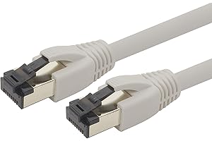 1aTTack.de 1,5m Cat 8 Cavo di rete Cat8 Grigio - 1 pezzo Cat.8 Lan 2000 Mhz 40 Gbit s 40GBase-T POE+ cavo Patch Ethernet LSZH - 1 x 1,5 metro Grigio