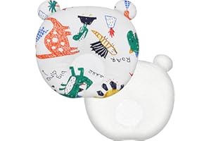 FORYEE 9.64 X 8.74 Inch Bear Shape Washable Children's Pillow Soft cotton Breathable Multi-purpose Portable Feeding Pillow Stroller Headrest Travel Pillow （Dinosaur C）
