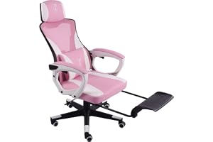 TRISENS Spelstol i modern löpdesign med hopfällbart fotstöd, spelstol med flexibla armstöd, ergonomisk kontorsstol med extra