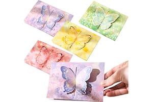 MUWINC Carte De Mariage Félicitation - Lot De 12 Carte Anniversaire Papillon 3D, Cadeau Pour Mère, épouse, Petite Amie (14x10cm)