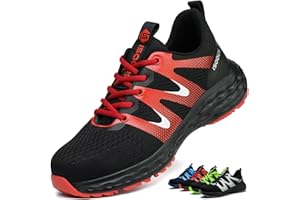 ISOOUS Scarpe Antinfortunistiche Uomo Donna Leggere Scarpe da Lavoro Comode Scarpe Sicurezza con Punta in Acciaio Traspiranti