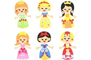 LAMEK 12 Pack Princess Craft Kit for Kids Make Your Own Princess Foam Stickers DIY Arts and Crafts for Girls Classrooms Art Activity Princess Themed Party Decoration Birthday Gifts