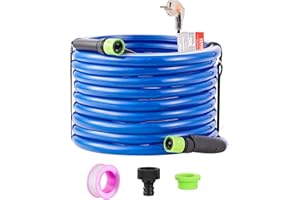 VEVOR 50 ft Heated Water Hose for Motorhome, Heated Drinking Water Hose with Frost Protection up to -45 °F, Automatic Self-Regulating, 5/8 Inch ID with Quick Connection Set, Lead and BPA Free