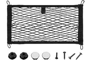 JAMHER 60x25CM Universal Filet de Rangement de Coffre Voiture avec vis et Crochets pour Les Véhicules Utilitaires, Camping-Cars, Mobil Homes, Caravanes, Bateaux(1 Pièces)