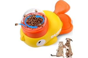 Vibbang Interactive Cat Feeder Toy, Duck Shape Pet Feeder, Automatic Cat Food Dispenser, Educational Pet Feeder Toy, pour Chiens, réduit Les ballonnements, Encourage la (A)