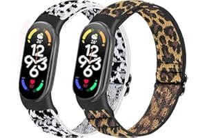 enkic Elastisch Armband Kompatibel mit Xiaomi Mi Band 7/Mi Band 6/Mi Band 5 Armband, Verstellbares Ersatzarmbänder Nylon Loop Sport Uhrenarmband für Damen Herren