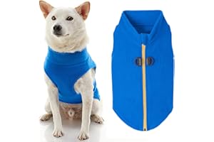 Gooby Zip Up Fleece Dog Sweater - Blue, X-Small - Warm Pullover Fleece Step-in Dog Jacket with Dual D Ring Leash - Winter Small Dog Sweater - Dog Clothes for Small Dogs Boy and Medium Dogs