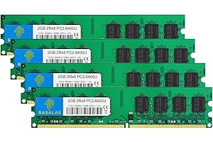 Rasalas 4x2GB DDR2 800MHz Dimm 8GB Ram PC2-6400 PC2-6400U DDR2 800 240-PIN UDIMM 1.8V CL6 Desktop PC Memoria Non-ECC Kit
