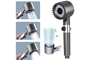 MAGISEL Cabezal de Ducha con Filtro de Alta Presión con Filtro de 15 Pasos, Filtro Ducha 3 +1 Modos de Rociado Cabezal de Ducha de Alta Presión, Alcachofa Ducha Antical Ahorrador de Agua para Eliminar Cloro