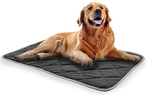 NWK Self Warming Thermal Pet Mat for Dogs and Cats, Body Heat Reflecting Cat Bed Mat, Washable, for Sofa & Crate & Kennel & Car Seat (Black, L (58cm X 88cm))