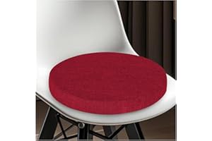 ELYSYSRL Cuscini Rotondi per Sedie Cucina 30/35/40/45/50cm Cuscini per Sedie Antiscivolo per Sedie da Pranzo,Esterno, Giardino, Cucina, Ufficio, Soggiorno(Rear Wine,40x40x3cm Thick)