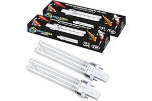Aqua-Terra Lighting Confezione da 2 lampadine UV-C da 7 W – UVC Ultra Violet germicida per filtri e chiarificatori – Base G23 a 2 pin