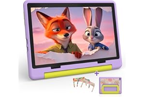 Laptok Tablet para Niños 10 Pulgadas, Tablet Infantil Android 14 Octa-Core, 8GB RAM 64GB ROM, Pantalla IPS HD 1280×800, Batería 5000mAh, Control Parental, WiFi 6 Bluetooth 5.3, Morado